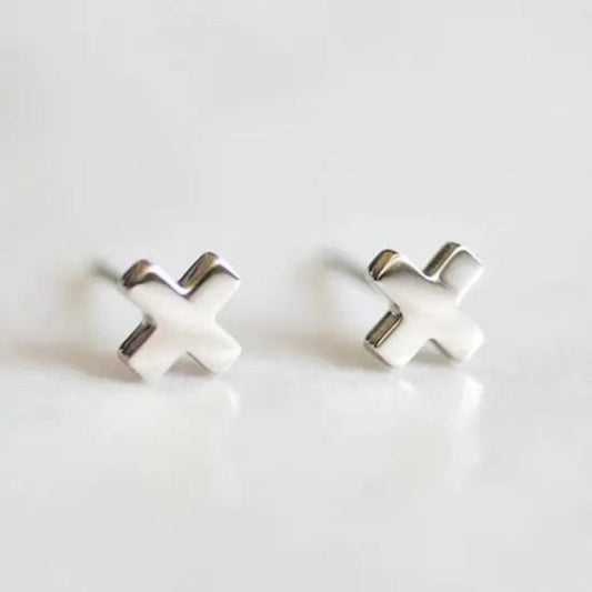 Minimalist Cross Hypoallergenic Stud Earrings